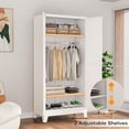 thumbnail image 4 of Metal Armoire Wardrobe Closet with Hanging Rod, Clothing Storage Cabinet with Adjustable Shelves for Laundry Room, Bedroom, Home Office, Bathroom, 4 of 16