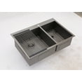 thumbnail image 4 of 33x22 inches Gunmetal Black 18-Gauge Stainless Steel Kitchen Drop in Double-Basin Sink Basin (60/40), 4 of 5