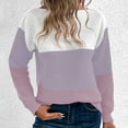thumbnail image 4 of ZACPNCV Sweater for Women Color Block Long Sleeved Pullover Knitted Crewneck Winter Warm Outdoor Sweater Purple M, 4 of 9