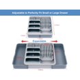 thumbnail image 3 of Kitchen Utensil Drawer Organizer, Removable 2-Tier Knife Holder, Expandable Cutlery Tray for Silverware, Flatware and Utensils, Large Kitchen Drawer Dividers for Spoons, Forks, Knives, Gray, 3 of 3