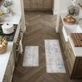 thumbnail image 3 of BERTHMEER Kitchen Rugs for Floor 2 Piece, 17.3"x30"+17.3"x47" Anti Fatigue Waterproof Beige and Blue Kitchen Mats, Non Slip Comfort Standing Mat Rug for Home, Sink, Laundry, Beige and Blue, 3 of 10