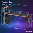 thumbnail image 4 of Bestier Reversible 63 inch Gaming Desk Computer Desk with LED Lights 4 Tier Shelves Carbon Fiber, 4 of 8