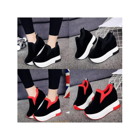 Meigar Women Sneakers Platform Hidden Wedge High Heels Ankle Walking Casual (Best Sneakers For Skinny Ankles)