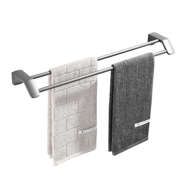 Toallero doble de acero inoxidable for baño, soporte de pared for toallas, sin necesidad de taladrar.