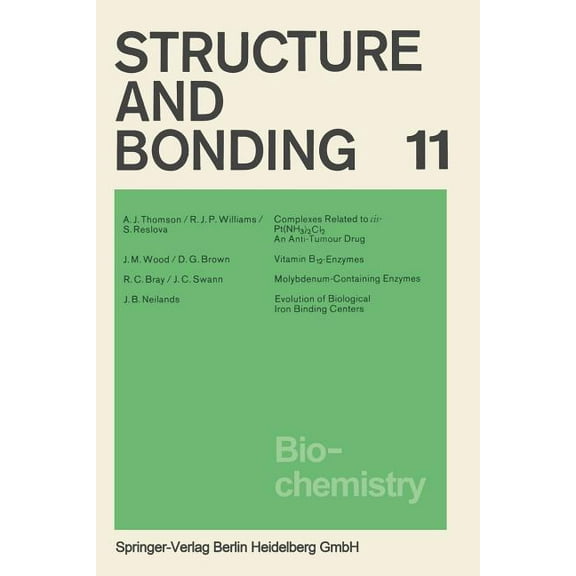 Structure and Bonding Biochemistry, Book 11, (Paperback)