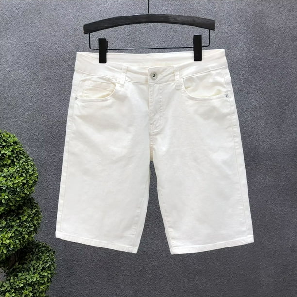 WILLBEST Shorts Hombre Deportivos Pantalones Cortos de Mezclilla Elásticos Delgados para Hombres