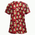 thumbnail image 5 of Towmus Christmas Scrub Tops Women Plus Size Scrub Shirt Nurse Uniforms Xmas Print V-Neck Tunic Tops with Pockets S-3XL, 5 of 5