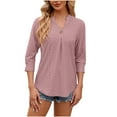 thumbnail image 5 of Scyoekwg Womens Short Sleeve Shirts Loose Short Sleeve Tops Ladies Blouses Dressy Casual Shirt Women's Shirts Casual Womens Summer Fashion Comfy Clothes, 5 of 5