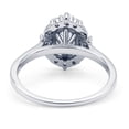 thumbnail image 3 of Blue Apple Jewelry Co. Halo Ballerina Style Oval Women Engagement Ring Cubic Zirconia 925 Sterling Silver, 3 of 5