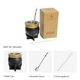 thumbnail image 3 of CUOPRU Baroque Style Argentina Yerba Mate Cup - Handmade Leather, 304 Stainless Steel Tea Gourd with Bombilla(Straw), Cleaning Brush, 3 of 7
