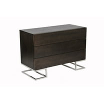 Benjara BM315074 Sam 39 in. Dresser, 3 Drawers - Sleek Steel Legs, Espresso Brown Wood