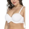thumbnail image 5 of Deyllo Women's Strapless Push Up Full Cup Plus Size Underwire Padded Bra, White 36A, 5 of 16