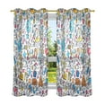 thumbnail image 6 of Yayeee Window Curtains Set of 2 for Living Room Light Filtering 63"x52", Doodle Pattern, 6 of 7