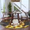 thumbnail image 4 of Round Rugs 5 Ft, Farmhouse Cow Non Slip Area Rugs for Kitchen Bedroom Entryway, Vintage Country Sunflower Botanical Black Washable Carpet Runner Rug Floor Mats for Bedroom Home Decor, 4 of 9