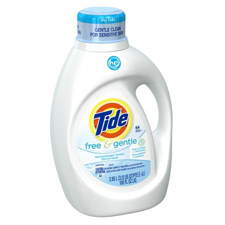Tide Free and Gentle High Efficiency Liquid Laundry Detergent, 64 Loads 100 oz