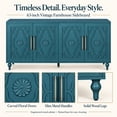 thumbnail image 6 of Atumcto 63" Boho Sideboard Buffet Cabinet with Floral Carved Doors, 2 Adjustable Shelves, Navy Blue, 6 of 8