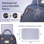 Ruvalino Baby Diaper Bag Backpack, Multifunction Waterproof Travel Bag with Insulated Bottle Holders, Durable Fabric and Changing Pad, Navy Blue