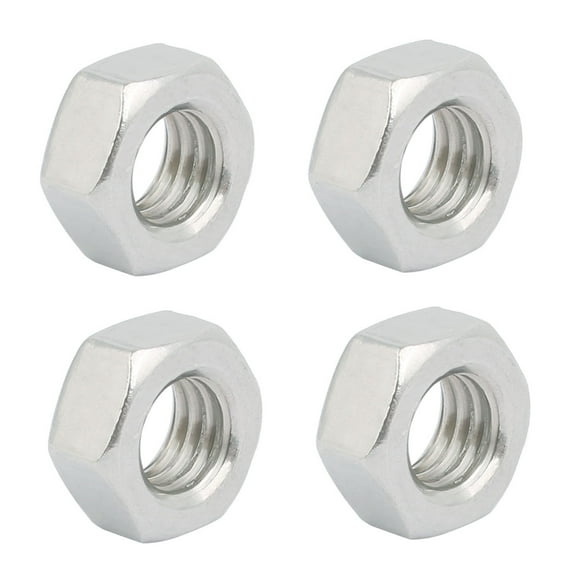 4pcs M8 x 1.25mm Pitch Metric Thread Carbon Steel Zinc Plated Left Hand Hex Nuts