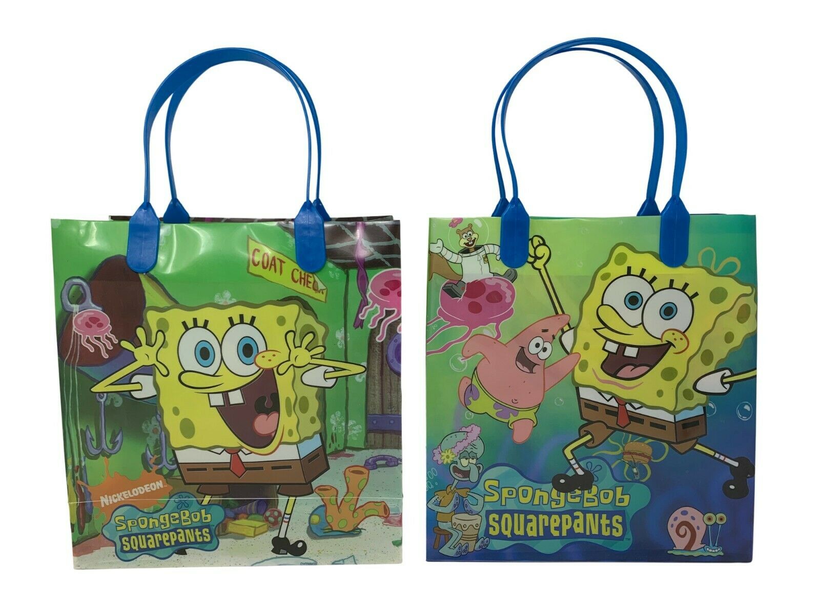 8" SpongeBob SquarePants Reusable Goodie Medium Plastic Gift Bag 12 Pack
