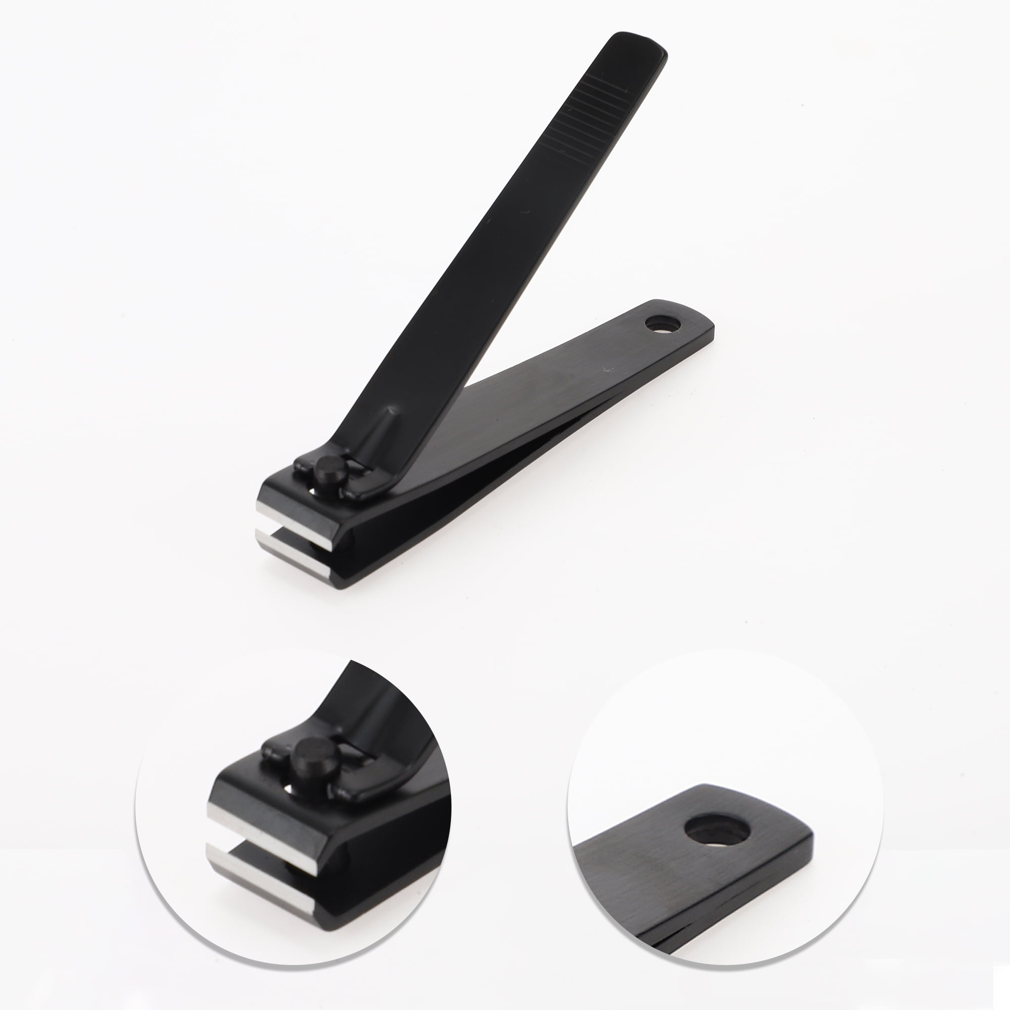 Unique Bargains Portable Large Flat Nail Clippers Toenail Clippers Black