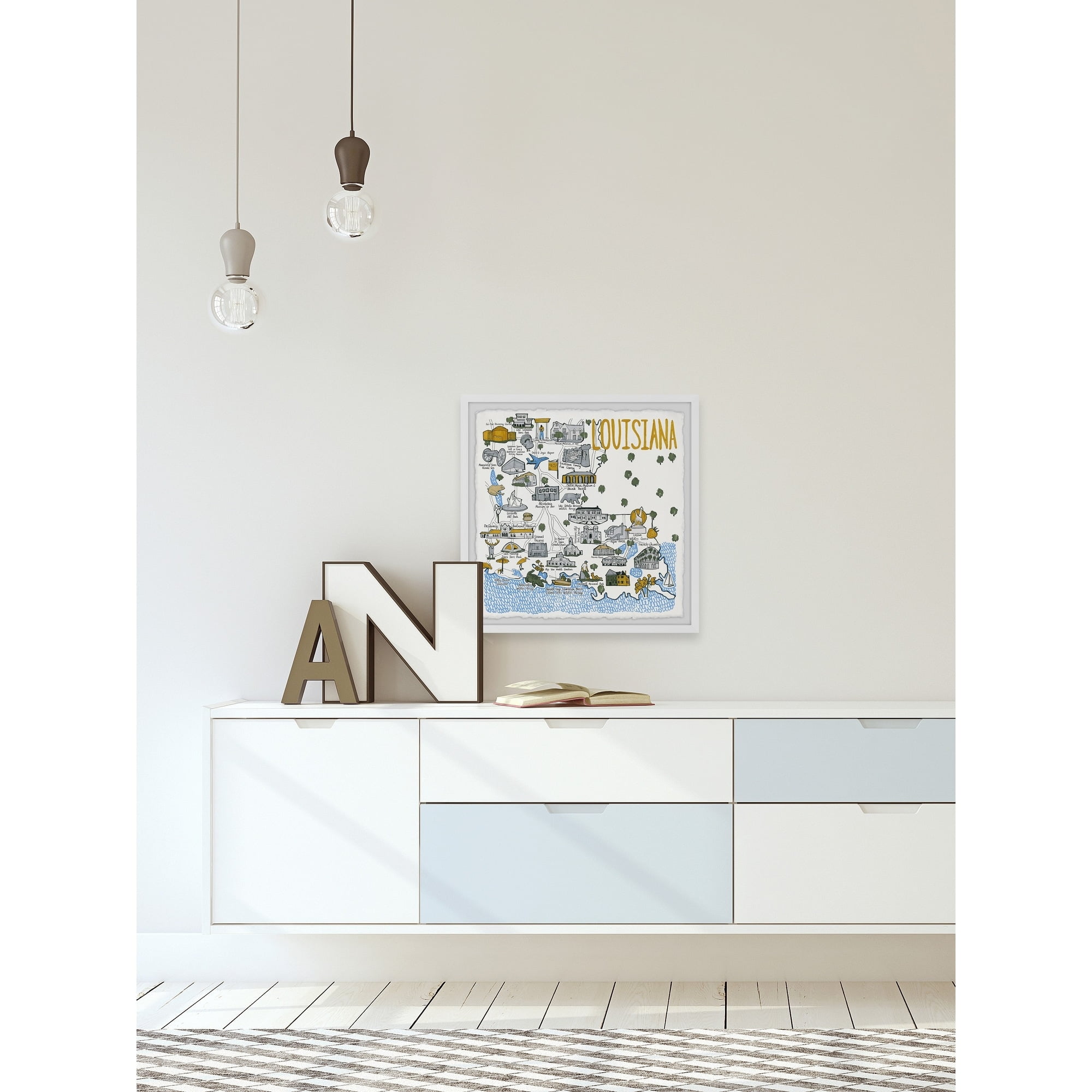 Marmont Hill White Louisiana Spots Framed Wall Art