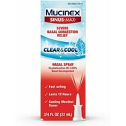 Mucinex Sinus-Max Nasal Congestion Relief Nasal Spray for Sinus Symptom Relief, Nasal Congestion & Sinus Pressure, 0.75 Oz, 4 Count