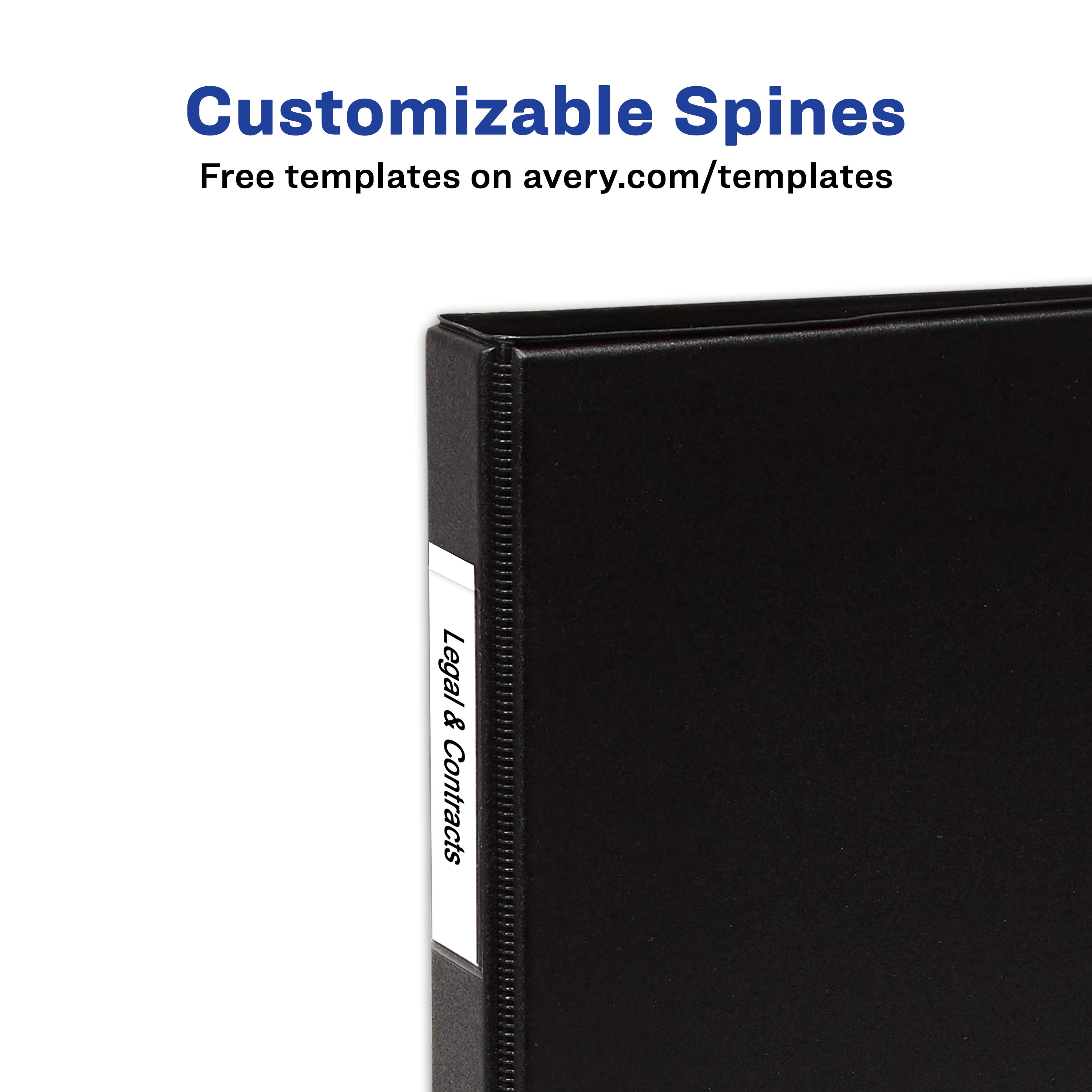 Avery 1" Legal-Size Durable 3 Ring Binders, Black, 2 Pack (17709)