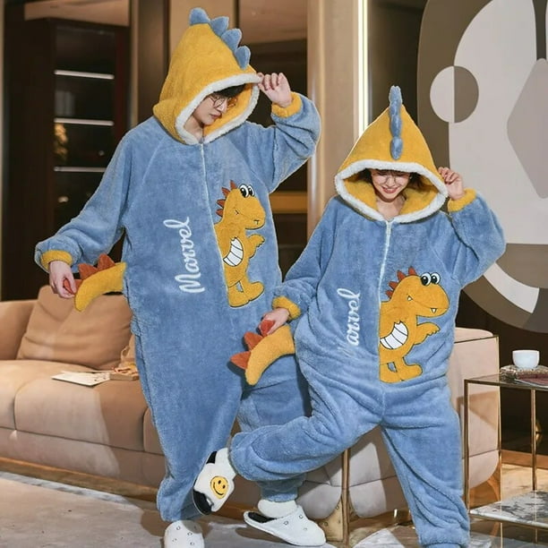 Pijamas con capucha para hombre y mujer monos gruesos de Anime ropa de dormir de gato coreano mono suelto suave y calido para el hogar Invierno Bodega Aurrera en linea