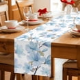 thumbnail image 5 of Blue Flowers Table Runner 90 Inches, Spring Watercolor Botanical Floral Leaf Plant Bed Runner Dresser Scarves Tabletop for Indoor Outdoor Parties/Ceremony/Banquet, 13" x 90", 5 of 9