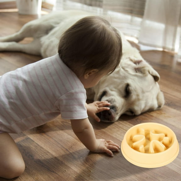 Slow Feed Dog Bowl Interactive Puzzle Feeder for Puppy and Adult Dogs Gulping Flatulence Prevention Pet Food Dish