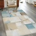 thumbnail image 3 of Blue Beige Area Rug 3x5 FT, Non Slip Entryway Bedside Carpet, Modern Abstract Color Blocks Washable Soft Floor Carpet Indoor Mat Non-Shedding Throw Rug for Dorm Kitchen Home Office, 3 of 9