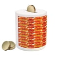 thumbnail image 2 of Poppy Flower Piggy Bank, Blossoms with Vibrant Petals Hand Painted Style Nature Pattern, Ceramic Coin Bank Money Box for Cash Saving, 3.6" X 3.2", Orange and Vermilion, by Ambesonne, 2 of 4