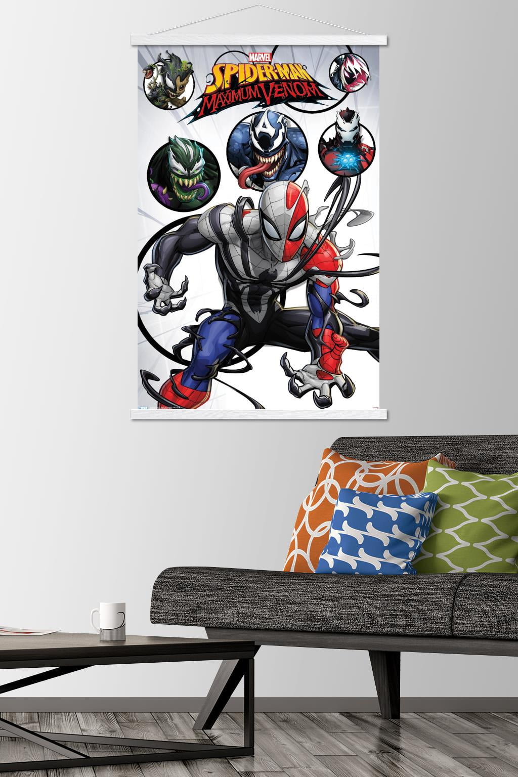Marvel Comics TV - Spider- Man: Maximum Venom - Collage Wall Poster with  Wooden Magnetic Frame, 22.375 x 34 
