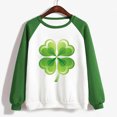 thumbnail image 4 of Besolor Womens St. Patrick's Day Shirts Long Sleeve Sweatshirt Cute Color Block Clover Shamrock Pullover Tops for Party, 4 of 4