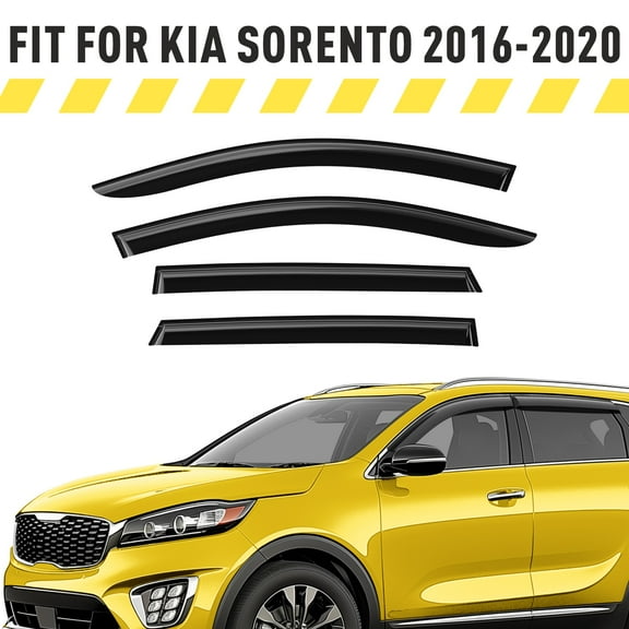 AEROGUYS Tape-On Window Deflectors Extra Durable Window Visors Rain Guards Fit for Kia Sorento 2016-2020, Sun Visors, Wind Deflectors, Vent Visors, Car Accessories - 4pcs. AG0087