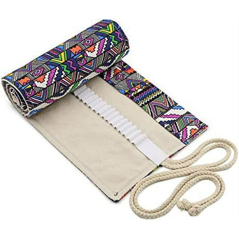 Wrapables Pencil Roll Organizer, Colored Pencil Wrap Pouch (72 Slots) Cats & Birds