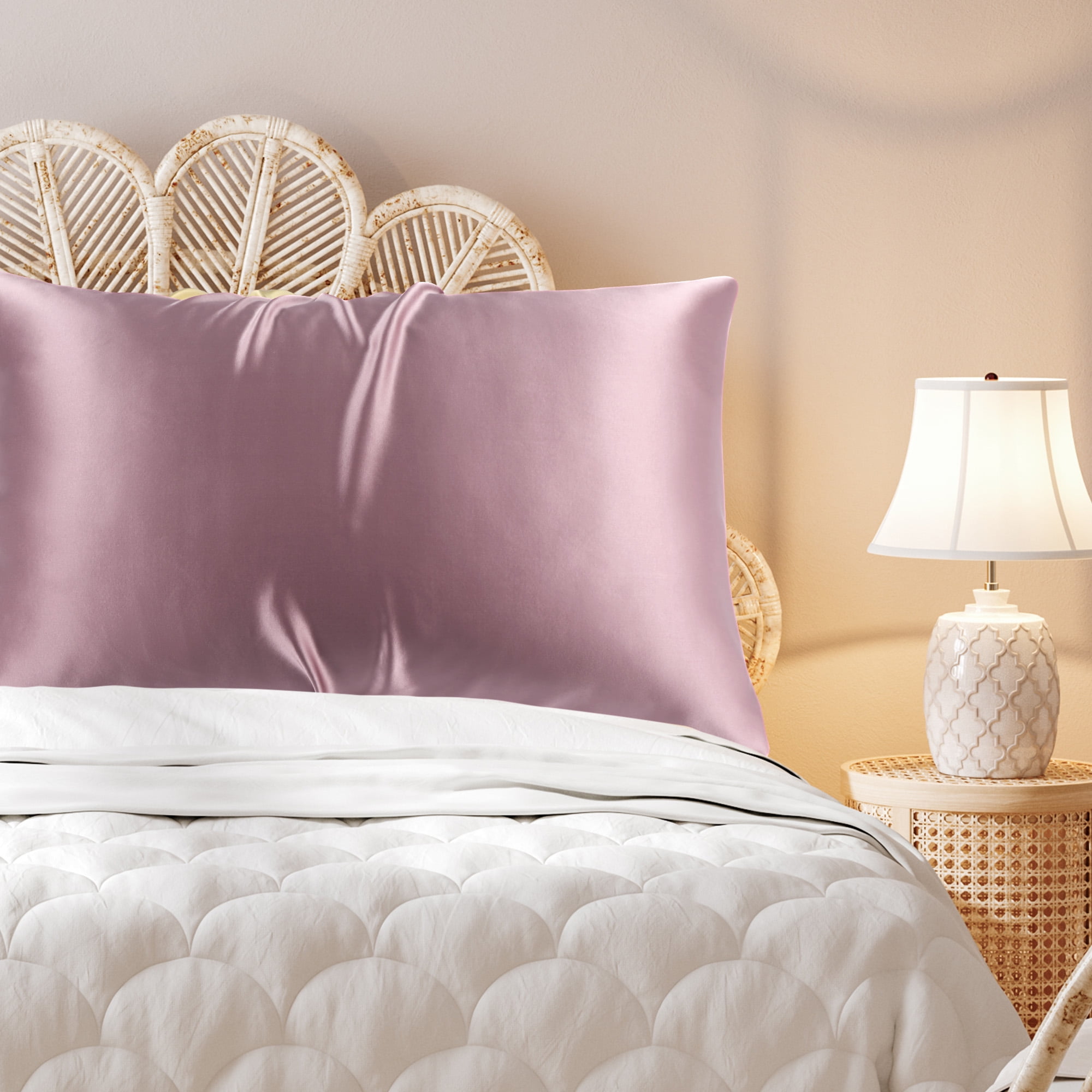 Unique Bargains 22 Momme Silk Pillowcase Queen Size Mauve