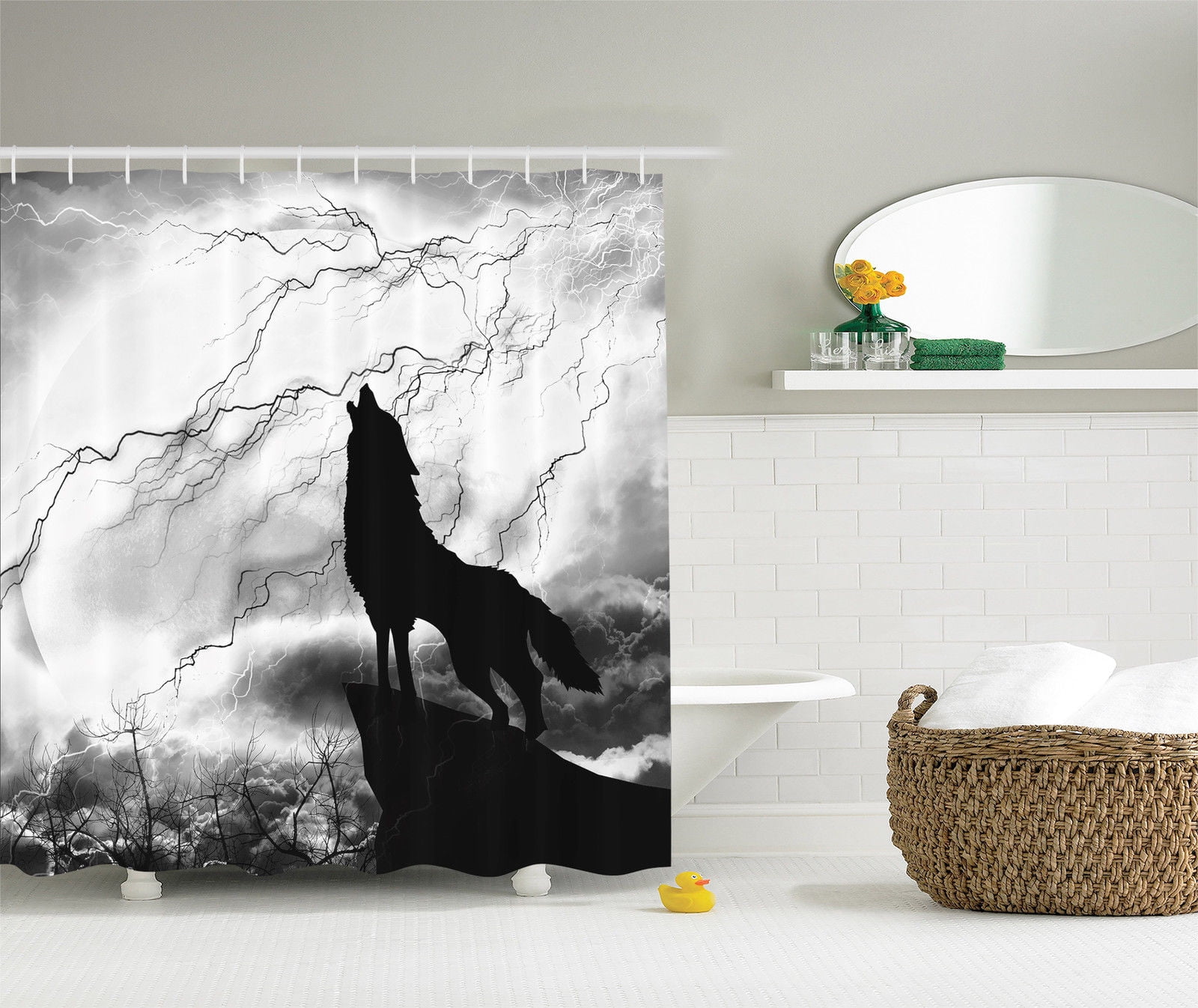 Details about   Wolf Design Shower Curtain 3D Print Waterproof Bath Curtains with 12 Hooks 