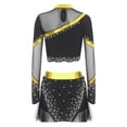 thumbnail image 4 of Alvivi Womens Cheer Leader Outfits Cheerleading Uniform Long Sleeve Crop Top and Mini Skirt for Halloween Carnival Gold XL, 4 of 5