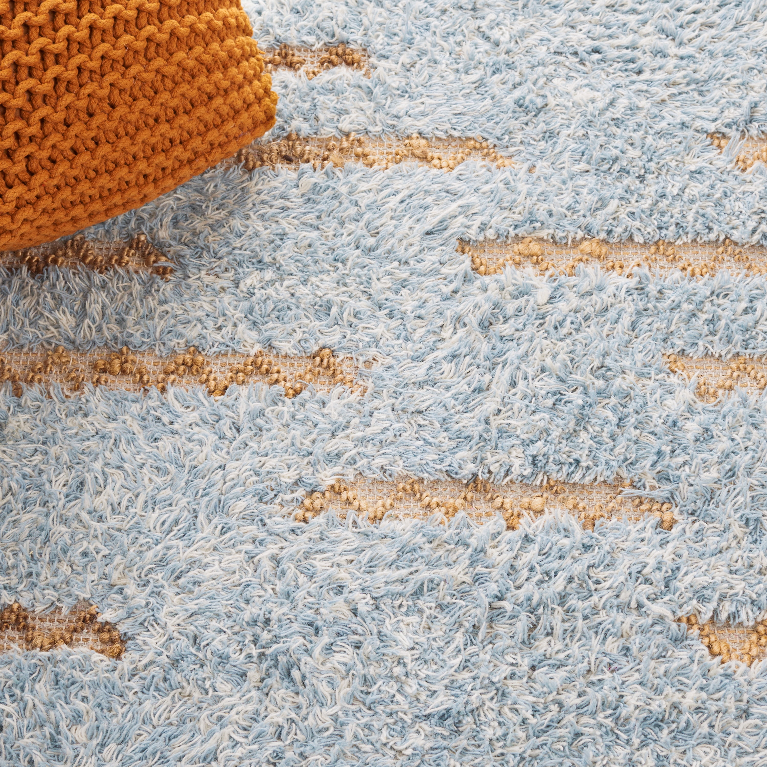 SAFAVIEH Natura Natasa Abstract Runner Rug, Blue/Natural, 2'3" x 8'