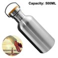 thumbnail image 1 of (500ml) Bouteille d'Eau en Acier Inoxydable Écologique Réutilisable Bouteille en Plastique Étanche, 1 of 5