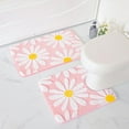 thumbnail image 5 of EVNELE Toilet Rugs U Shaped, Pink Toilet Mat Cute Daisy Contour Bath Rug, Thick Soft Machine Washable Toilet Carpet, Non Slip Bathroom Floor Mats Super Absorbent Microfiber Bath Rugs, 20"x24", 5 of 6
