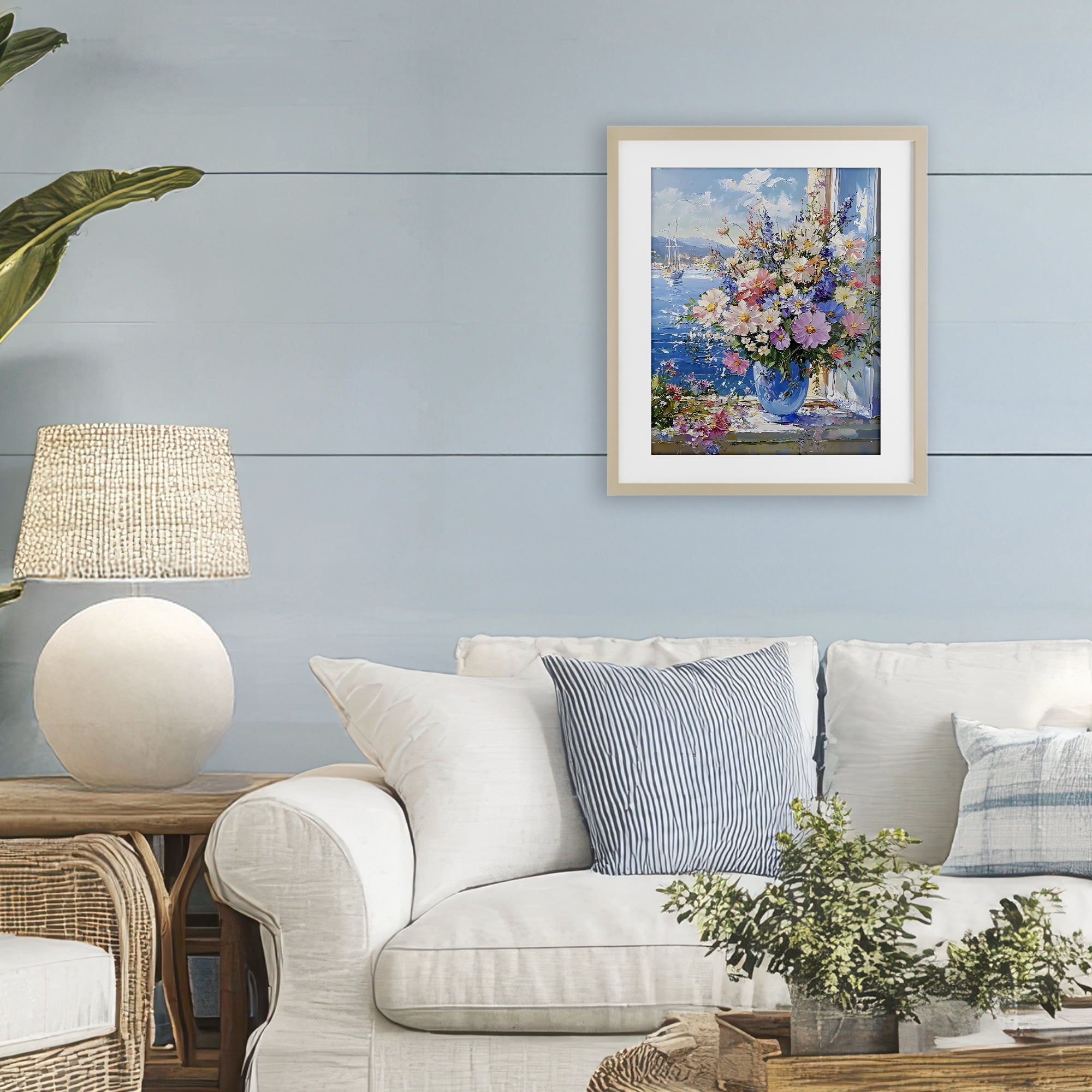 Stupell Industries Beautiful Bouquet on Ledge Birch Framed Print Under Glass, design by Creative Studio