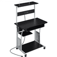 Yaheetech 3 Tiers Computer Desk with Charging Station for Home Office