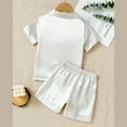thumbnail image 4 of XXWXYD Toddler Boys Girls 2-Piece Pajama Set Short Sleeve Button Down Shirt and Shorts Sleepwear 𝖫oungewear Comfort Outfit for Summer Playtime, 4 of 9