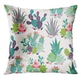 thumbnail image 1 of RYLABLUE Cactus with Succulents and Cactuses with Inky Trendy Tropical Design Flower Sketch Throw Pillowcase Cushion Case Cover, 1 of 1