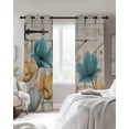 thumbnail image 2 of Watercolor Flowers Black Out Curtains 72 Inch Long, Light Blocking Drapes with Black Liner, Vintage Tulips Floral Barn Doors Wood Grain Blackout Curtains for Bedroom Living Room 52"x72" 2 Panels, 2 of 8
