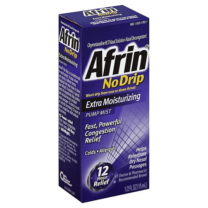 Afrin No Drip 0.5 oz Extra Moisturizing Nasal Pump Mist Spray Walmart