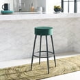 thumbnail image 4 of SAFAVIEH Bohden Round Backless Counter Stool, Malachite Green/Black, 4 of 9