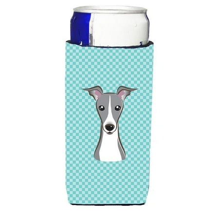 

Carolines Treasures BB1174MUK Checkerboard Blue Italian Greyhound Ultra Beverage Insulators for Slim Cans